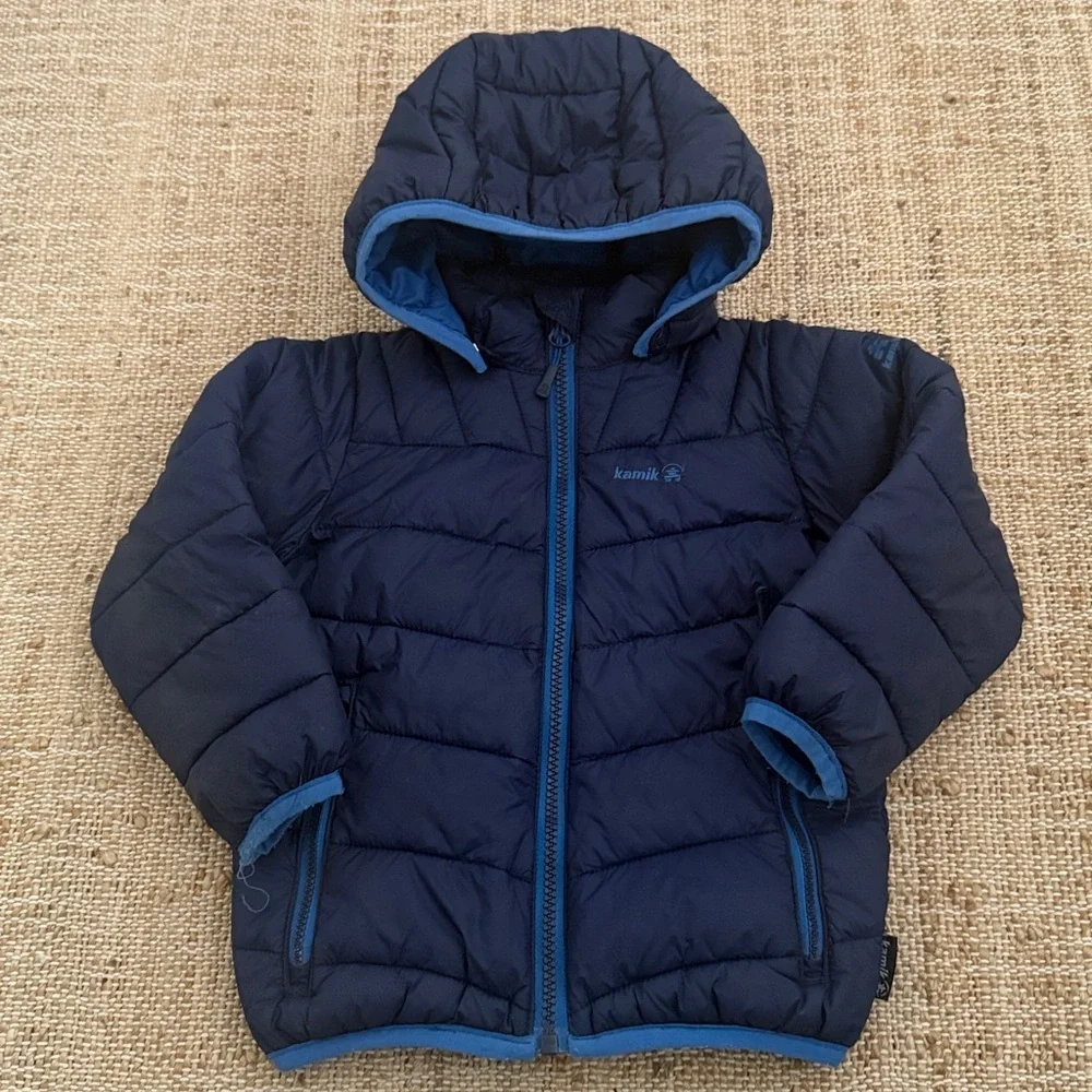 Kamik Waterproof Hooded Blue Winter Jacket Toddler 3T